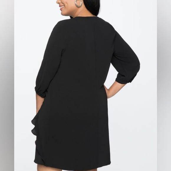 ELOQUII Black‎ Ruffle-Front Shift Dress - Plus size 28 - Picture 9 of 10